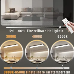 NETTLIFE Plafonnier LED 120 x 30, panneau à intensité variable, lampe longue lumière du jour, 40W, bureau plat, avec télécommande