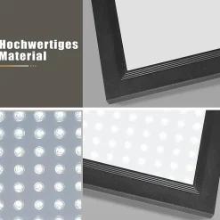 NETTLIFE Plafonnier LED 120 x 30, panneau à intensité variable, lampe longue lumière du jour, 40W, bureau plat, avec télécommande