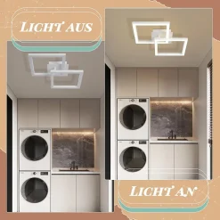 NETTLIFE Plafonnier LED géométrique 24W, éclairage de plafond pour salon et chambre à coucher