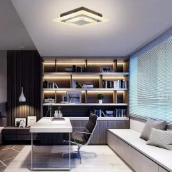 NETTLIFE Plafonnier LED : lampe de salon 30 cm, lampe de cuisine dimmable 23 W, lampe moderne avec télécommande pour chambre