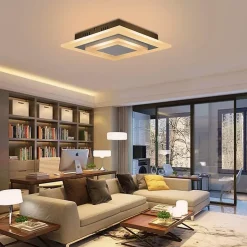 NETTLIFE Plafonnier LED : lampe de salon 30 cm, lampe de cuisine dimmable 23 W, lampe moderne avec télécommande pour chambre