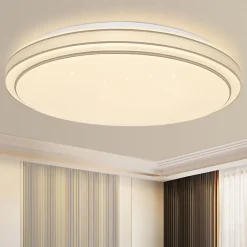 NETTLIFE Plafonnier LED 27 cm Lampe de Chambre Ciel Étoilé Moderne 12 W Lampe Blanc Chaud Lampe Ronde Cuisine pour Couloir Salon