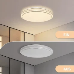 NETTLIFE Plafonnier LED 27 cm Lampe de Chambre Ciel Étoilé Moderne 12 W Lampe Blanc Chaud Lampe Ronde Cuisine pour Couloir Salon