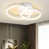 NETTLIFE Plafonnier LED 2 anneaux Blanc Pivotant Moderne Ronde Design 24W 3000K