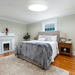 NETTLIFE Plafonnier LED 30 cm Lampe de cuisine plate Lampe blanche ronde 24 W à coucher IP44 6000 K Lampe de couloir