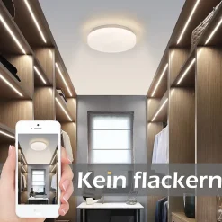 NETTLIFE Plafonnier LED 21 cm 15 W Lampe Blanc Neutre Rond Couloir Étoile Décor pour Cuisine Chambre d'enfant Salle à Manger