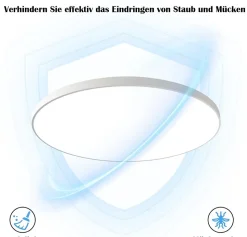 NETTLIFE Plafonnier LED 28 cm 30 W rond IP44 Lampe de à intensité variable pour salle de bain et couloir avec télécommande