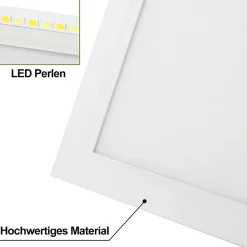 NETTLIFE Plafonnier LED, 80 x 30 cm,39W, 3000 K Dimmable, Plat, Lampe avec Télécommande, Panneau, Blanc, Lampe de Bureau pour