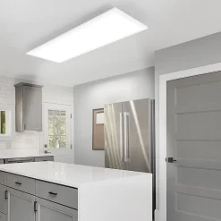 NETTLIFE Plafonnier LED, 80 x 30 cm,39W, 3000 K Dimmable, Plat, Lampe avec Télécommande, Panneau, Blanc, Lampe de Bureau pour