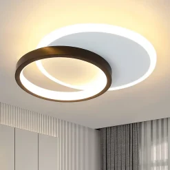 NETTLIFE Plafonnier LED 12 W Lampe de 3000 K Blanc Chaud Lampe de Chambre Lampe Design Moderne Plafond Salon Noir Rond pour