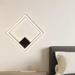 NETTLIFE plafonnier LED blanc chaud lampe de couloir moderne noir 12W 3000K