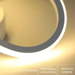 NETTLIFE Plafonnier LED Blanche Moderne 3000K Blanc Chaud Couloir 19W Petite Lampe de Chambre Design Géométrie pour Salon Cuisine