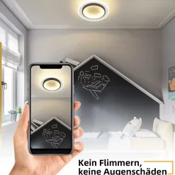 NETTLIFE Plafonnier LED Blanc 14W Rond lampe de couloir 3000K blanc chaud design moderne lampe de couloir plafonnier 23,5cm pour