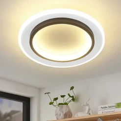 NETTLIFE Plafonnier LED Blanc 14W Rond lampe de couloir 3000K blanc chaud design moderne lampe de couloir plafonnier 23,5cm pour