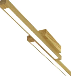 NETTLIFE Plafonnier LED Bois Clair 90 cm 3000 K Blanc Chaud Lampe de au Design Rétro, pour Salon, , Couloir, Salle à Manger