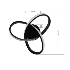 NETTLIFE Plafonnier LED Blanc Chaud - 19 W Lampe Noire Lampe de Moderne Petite 3000 K pour Chambre d'enfant Salon Chambre Couloir