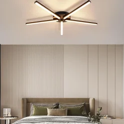 NETTLIFE plafonnier LED blanc chaud 24W noir 64,2 cm métal 3000K