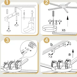 NETTLIFE plafonnier LED blanc chaud 24W noir 64,2 cm métal 3000K