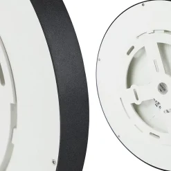 NETTLIFE Plafonnier LED Blanc Froid 15 W Noir Diamètre 22 cm Rond Plat IP44 Lampe Étanche Lampe de Couloir pour Salle de Bain