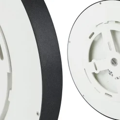 NETTLIFE Plafonnier LED Blanc Froid - 18 W Noir Diamètre 23 cm Rond Plat IP44 Lampe de Couloir Etanche