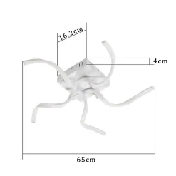 NETTLIFE Plafonnier LED Blanc Moderne Dimmable 65CM Lampe de Chambre Design en Forme de Vague 48W pour Salon Bureau Couloir