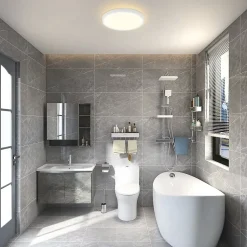 NETTLIFE Plafonnier LED chambre lampe plate 22cm 15W cuisine IP44 couloir ronde blanc chaud pour salle de bain