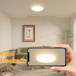 NETTLIFE Plafonnier LED chambre lampe plate 22cm 15W cuisine IP44 couloir ronde blanc chaud pour salle de bain