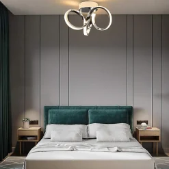 NETTLIFE Plafonnier LED Chrome 31cm Moderne 19W Blanc Chaud 3000K Lapme de Couloir pour Salon Chambre Bureau Chambre d'enfant