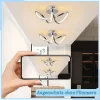NETTLIFE Plafonnier LED chambre lampe de chambre moderne design chromé 12W intérieur 3000K blanc chaud