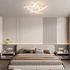 NETTLIFE Plafonnier LED Chambre Dimmable 32w Moderne Blanc Métal Avec Télécommande