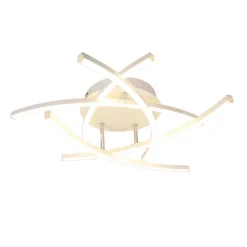 NETTLIFE Plafonnier LED Chambre Dimmable 32w Moderne Blanc Métal Avec Télécommande