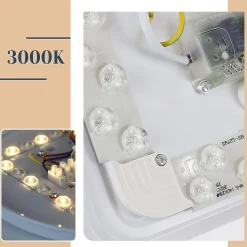 NETTLIFE Plafonnier LED ciel étoilé blanc chambre plafonnier 12W éclairage de plafond rond