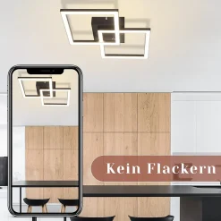 NETTLIFE Plafonnier LED Carré Noir 24 W 4 000 K Blanc Neutre Lampe De Cuisine Moderne