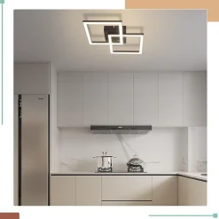 NETTLIFE Plafonnier LED Carré Noir 24 W 4 000 K Blanc Neutre Lampe De Cuisine Moderne