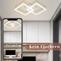 NETTLIFE Plafonnier LED Carré 24 W 4 000 K Blanc Neutre Lampe De Cuisine Moderne