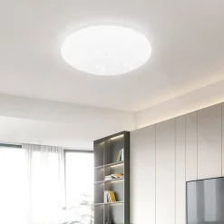 NETTLIFE Plafonnier LED chambre 30cm 6000K ciel étoilé rond 18W IP44 lampe de salle de bain pour salon chambre d'enfant cuisine