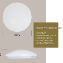 NETTLIFE Plafonnier LED chambre 30cm 6000K ciel étoilé rond 18W IP44 lampe de salle de bain pour salon chambre d'enfant cuisine