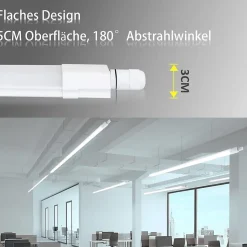 NETTLIFE plafonnier LED 120CM pour pièce humide 36W IP65 blanc neutre 4000K