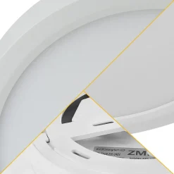 NETTLIFE Plafonnier LED Dimmable - 30x30 cm Lampe ronde plate IP44 Plafonnier étanche 20 W avec télécommande pour Salle de bain