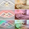 NETTLIFE Plafonnier LED de chambre à coucher, RVB, à changement de couleur, 35W, dimmable, avec télécommande