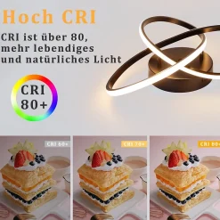 NETTLIFE Plafonnier LED Dimmable 33 W Lampe Noir avec Télécommande Lampe de Moderne 40 cm pour Salon Cuisine Couloir Studio