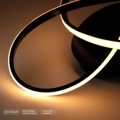 NETTLIFE Plafonnier LED Dimmable 33 W Lampe Noir avec Télécommande Lampe de Moderne 40 cm pour Salon Cuisine Couloir Studio