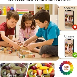 NETTLIFE Plafonnier LED Dimmable 80 cm Blanc 78 W Salon Design Moderne avec Télécommande Idéal pour Salle à Manger Bureau Cuisine