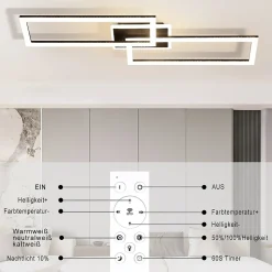 NETTLIFE plafonnier LED dimmable design moderne 56W noir