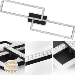 NETTLIFE plafonnier LED dimmable design moderne 56W noir