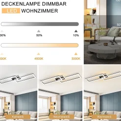 NETTLIFE plafonnier LED dimmable design moderne 56W noir