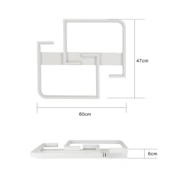 NETTLIFE Plafonnier LED Dimmable avec Télécommande 45 W 60 cm Lampe en Métal Lampe Design Moderne pour Salle à Manger Cuisine