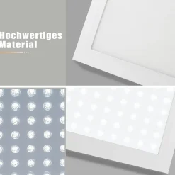 NETTLIFE Plafonnier LED dimmable 100x25 cm panneau de plafond plat long avec télécommande grand blanc 24W