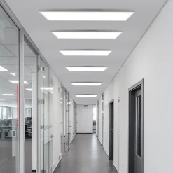 NETTLIFE Plafonnier LED dimmable 100x25 cm panneau de plafond plat long avec télécommande grand blanc 24W