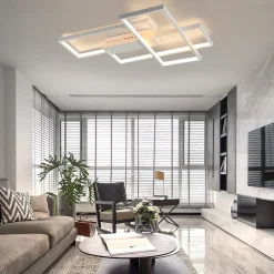 NETTLIFE Plafonnier LED Dimmable Moderne Lampe de salon Plafonnier blanc 65W